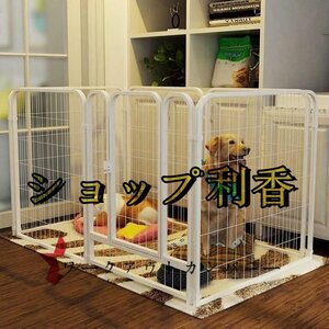 人気推薦★実用 白犬フェンスペット犬小屋猫小屋犬用品家柵(中型6枚)長さ120*幅60*高さ70 cm