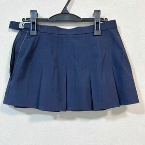 制服 紺色 マイクロミニスカート W75 丈31 夏用 大きいサイズ ボックススカート