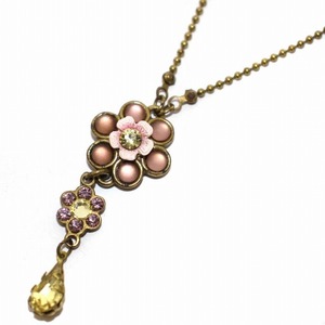 ミハエルネグリン Michal Negrin ネックレス ペンダント フラワー ストーン ピンク ゴールド /TK レディース