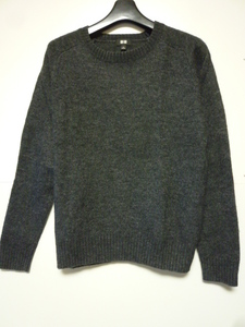 ☆ UNIQLO ユニクロ ラムブレンドクルーネックセーター SIZE:S DARK GRY ☆