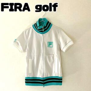 FIRA golf フィラ ジップアップジャケット 半袖シャツ ジャケット M レディース ゴルフウェア ジャージ 上着 トップス 防寒 重ね着 可愛い