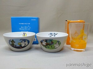 新品未使用 ムーミン ボウル2個＋グラス1個セット サークルK・サンクス WAKU WAKU企画 ワクワク MOOMIN