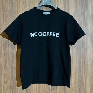 【即決】美品 NO COFFEE ノーコーヒー ロゴ プリント クルーネック M サイズ 半袖 Tシャツ カットソー ブラック