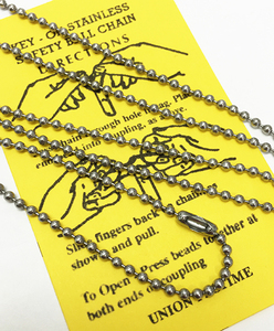 ロングボールチェーン 36インチ(91.4cm) DOGTAG 36Long Chain ドッグタグ.IDタグ用 2.3mm Dull シルバー(ステンレス製)CA-36 USA 新品