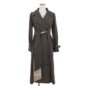 未使用品 ハーリップトゥ タグ付き Belted Dress Trench Coat レンチコート ロング丈 ベルト付き 1211307070 ココア S ■SM1 レディース