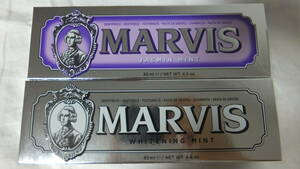 新品・未開封　MARVIS マービス 歯磨きペースト 85ml x ２箱セット ジャスミンミント ＆ ホワイトニングミント オーラルケア 歯磨き 海外発