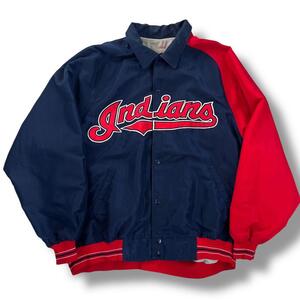 90s USA製 STARTER MLB インディアンズ ナイロンジャケット