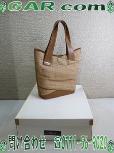 LZ81 MEDA/メダ トートバッグ 鞄/カバン/かばん ハンドバッグ ショルダー レザー 茶/ブラウン 革 箱付き