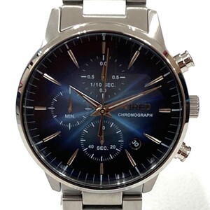 【可動品/美品】SEIKO セイコー WIRED メンズ クロノグラフ クオーツ VD57-KJD0 ブルー文字盤腕時計 10 ATM 防水