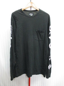 STUSSY　ステューシー　長袖Tシャツ　メンズL　黒　ロンT　ポケットTシャツ　長袖カットソー　ロングスリーブシャツ　長袖ウエア　05093