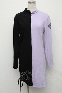 NieR Clothing / バイカラーワンピース 黒ｘラベンダー S-24-09-19-022-PU-OP-AS-ZS