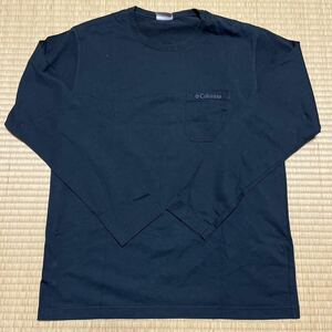 コロンビア Columbia ロングTシャツ ロンT メンズXL 胸ポケット ブラック 黒