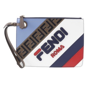 FENDI フェンディ フェンディマニア FILAコラボ 8BS020 クラッチバッグ レザー ユニセックス【T132124678】中古