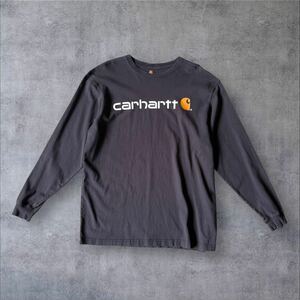 【美品】carhartt カーハート ロング Tシャツ 長袖 ロンT 黒 ブラック Lサイズ アメリカ古着 1スタ ヴィンテージ 卸売 仕入れ 90年代