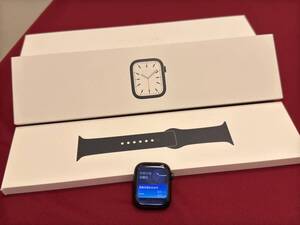 ※59859 AppleWatch Series7 ミッドナイト 41㎜ GPSモデル 純正ベルト 個人保管