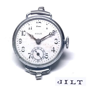 【侍】JILT ポーセリン ホワイトアラビア 手巻き SS レディース 腕時計 ヴィンテージ 20+460