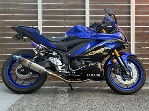 愛媛県松山市より YZF R25 RG43J カスタム車両 フルエキマフラー フェンダーレス スクリーン ハンドル周り パーツ多数 自賠責保険付き