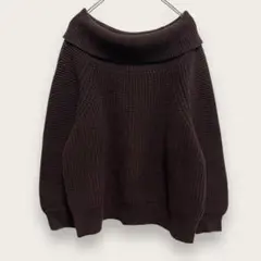 【H&M】長袖ニットセーター ショルダーラップ(S)ゆったり ブラウン 秋冬 上