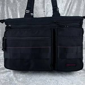 美品 希少モデル BRIEFING BS TOTE WIDE BLACK ブリーフィング BSトート トートバック ビジネスバッグ USA製 バリスティックナイロン B4 黒