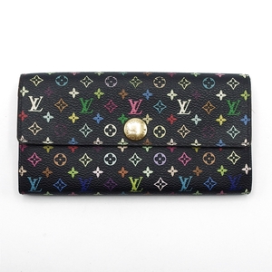 C24-1542 LOUIS VUITTON ルイヴィトン ポルトフォイユサラ M93747 マルチカラー 長財布 ゴールド金具 モノグラム ノワール x グルナード