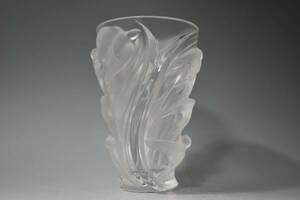 【英】A478 時代 ラリック フラワーベース LALIQUE 花瓶 西洋美術 ガラス 骨董品 美術品 古美術 時代品