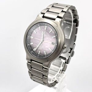 1円 稼働■CITIZEN シチズン チタニウム チタン デイト ソーラー ATTESA Eco-Drive 7870-H01296 エコドライブ N1907-25-06