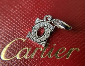 Cartier カルティエ　パヴェ・ダイヤモンド　Cドゥ　ドゥーブルシー　ホワイトゴールド　ペンダント　チャーム　Au750