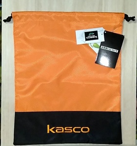 [m14268y z] kasco ナイロン巾着 オレンジ・ブラック 32×40cm　KSSC-202　デオドラントネーム 消臭・抗菌効果 バッグ　キャスコ