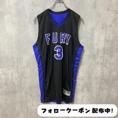 古着 used　ゲームプリントタンクトップシャツ　FURY　黒　青　バスケ