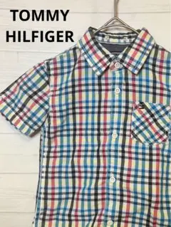 TOMMY HILFIGER キッズ服　半袖チェックシャツ　サイズ90〜95㎝