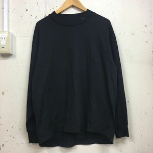 LACOSTE ラコステ RELAXED FIT ハイネック 長袖 tシャツ Tee 黒 ブラック ストレッチ ベビー 鹿の子 カットソー サイズ4 