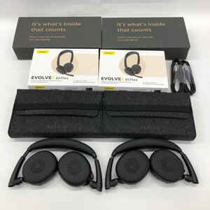 Jabra Evolve2 65 Flex ヘッドセット HSC190W END060W 2点まとめ 付属品 箱付き 通電○【DABE2044】