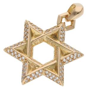 クロムハーツ Chrome Hearts 22K STAR OF DAVID PENDANT P/D/スターオブダビデペンダント ゴールドネックレストップ 中古 SJ02