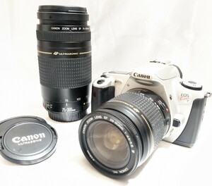 ★訳あり特上品★ CANON キヤノン EOS KISS III + EF 75-300 F4-5.6 II USM / 28-80 IV #M2230#84#31#11