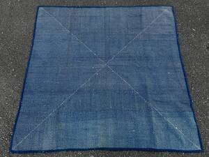 侘び寂び 襤褸 BORO 刺し子 SASHIKO 手差し 大判 敷物 古布 木綿 藍染 格子 藍無地 古民具 民藝 骨董 アートピース 大正 昭和初期 東北