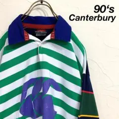 希少 90‘s Canterbury クレイジーパターン ラガーシャツ