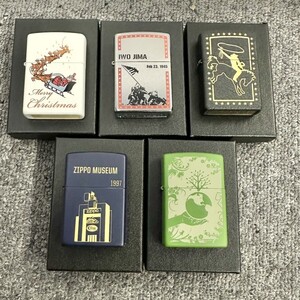 H032-NG8-161 ▲ Zippo ジッポー オイルライター 5点セット サンタクロース 硫黄島 ミュージアム カウボーイ 他 喫煙具 5点火花あり