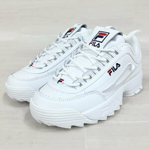 【74424-3BS】新品・長期在庫処分品 FILA フィラ ディスラプター2 3D エンブロイダー 厚底 スニーカー 5FM00694-125 白 レディース USA 7