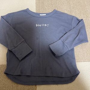 ワッフル長袖Tシャツ120＊ブルー