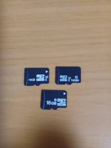 microSD 16GB 3枚／SDHC／マイクロSDカード／中古【商品説明欄必読】