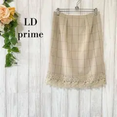 ♦LD prime♦裾レース 花柄 チェック柄 タイトスカート/ひざ丈〈M〉上品