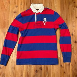 キレイ! ラルフローレン ラグビー スカル ヘビーウエイト ボーダー シャツ S Polo Ralph Lauren rrl rugby シャツ ボーダー 長袖