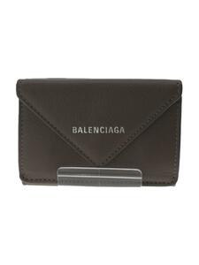 BALENCIAGA◆3つ折り財布/レザー/レディース/391446/ペーパーミニウォレット