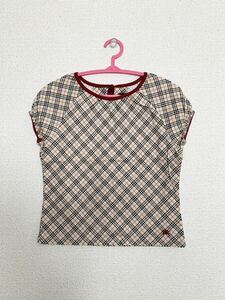 【美品】BURBERRY 半袖 Tシャツ ノバチェック カットソー バーバリー ハイブランド 半袖Tシャツ 110 三陽商会　トップス