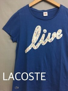 ◎□ ラコステ LACOSTE L!VE Tシャツ 半袖 レディース 女性用 ブルー Sサイズ 5 live 青 トップス カットソー ワニ　&