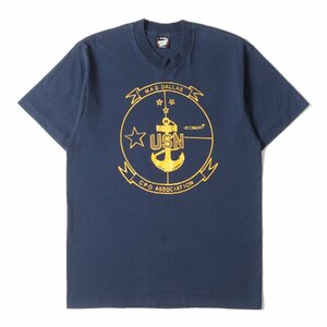 90s - 00s ヴィンテージ古着 Used 90s USN CPO ASSOCIATION アメリカ海軍 ロゴマーク Tシャツ 90年代 USA製 SCREEN STARS ネイビー