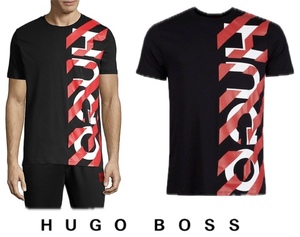 HUGO BOSS ヒューゴボス Denxi Print T-shirt ロゴグラフィック プリントTシャツ BLACK