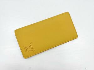 美品　Louis Vuitton　ルイヴィトン　アエログラム　ポルトフォイユブラザ　NM　二つ折り長財布　サフラン　イエロー系　RFID　M81811