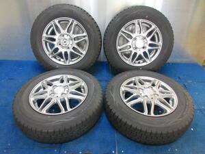 ★8-9分山★19年製★ ダンロップWINTER MAXX WM01 145/80R13　社外ホイール 13×4J +43 4H-100 4本セット スタッドレス 軽自動車等　A212