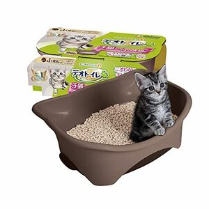 デオトイレ 猫用 トイレ 子猫~5kgの成猫用 本体セット ツートンブラウン おしっこ ペット用品 ユニチャーム